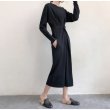 画像5: Women's round neck  Split Twist Long Sleeve  Dress ラウンドネック膝下丈ニットドレス　ワンピース (5)