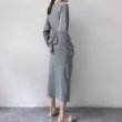 画像8: Women's round neck  Split Twist Long Sleeve  Dress ラウンドネック膝下丈ニットドレス　ワンピース (8)