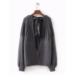 画像6:  Bow Lace Up Backless Woman Sweater 背中の空いたバックリボンセーターモヘアウールセーターニット プルオーバー (6)