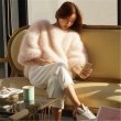 画像2: Women's simple fakerabbit Faux fur Pullover short coat sweater シンプル プルオーバー モコモコ フェイクラビットファー エコファー ポンチョ トップス コート セーター  (2)