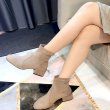 画像5: women's socks stretch boots ankle boots ソックスストレッチ本革レザーショートブーツ ブーティーブーツ (5)