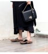 画像3: women's rabbit fur flat bottom half palm slippers  flip-flops リアルラビットファーハーフフラットサンダル　ミュールスリッパ (3)