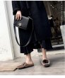 画像8: women's rabbit fur flat bottom half palm slippers  flip-flops リアルラビットファーハーフフラットサンダル　ミュールスリッパ (8)