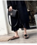 画像8: women's rabbit fur flat bottom half palm slippers  flip-flops リアルラビットファーハーフフラットサンダル　ミュールスリッパ (8)