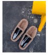 画像13: women's rabbit fur flat bottom half palm slippers  flip-flops リアルラビットファーハーフフラットサンダル　ミュールスリッパ (13)