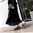 画像5: women's rabbit fur flat bottom half palm slippers  flip-flops リアルラビットファーハーフフラットサンダル　ミュールスリッパ (5)