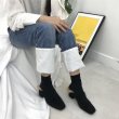 画像5: women's rabbit fur square head heel Mules shoes  half palm slippers   リアルラビットファーハーヒールサンダル　ミュールスリッパ (5)