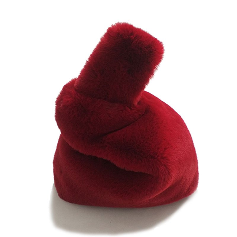 画像4: Women's Fake rabiit fur bag フェイクラビットファーエコファートートバッグ  (4)