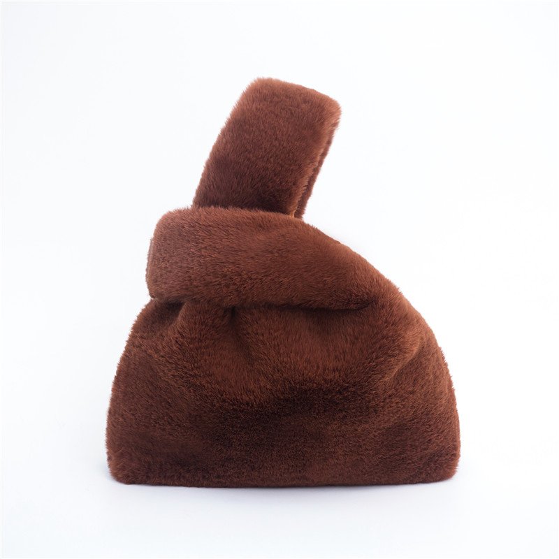 画像5: Women's Fake rabiit fur bag フェイクラビットファーエコファートートバッグ  (5)