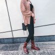 画像5: women's front zipper leather booties  本革レザーフロントジップインソールショートブーツ ブーティーブーツ (5)