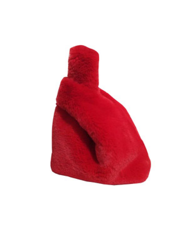 画像2: Women's Fake rabiit fur bag フェイクラビットファーエコファートートバッグ  (2)