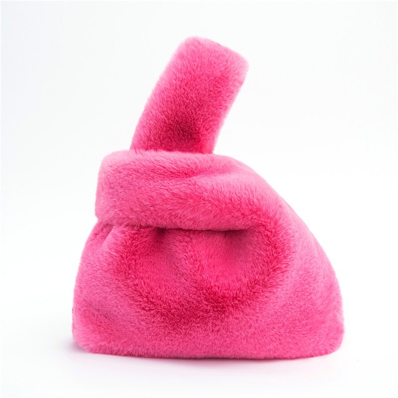 画像9: Women's Fake rabiit fur bag フェイクラビットファーエコファートートバッグ  (9)