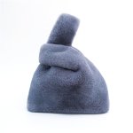 画像10: Women's Fake rabiit fur bag フェイクラビットファーエコファートートバッグ  (10)
