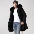 画像4: ブラック＆ネイビー メンズ Mens Real Fox Fur Real Fur Liner Hoodie Military Coat Long リアルファーフード&ライナー付ミリタリーモッズコート (4)