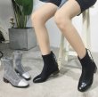 画像7: women's Elastic short boots エラスティックバックレースアップショートブーツ ブーティーブーツ (7)