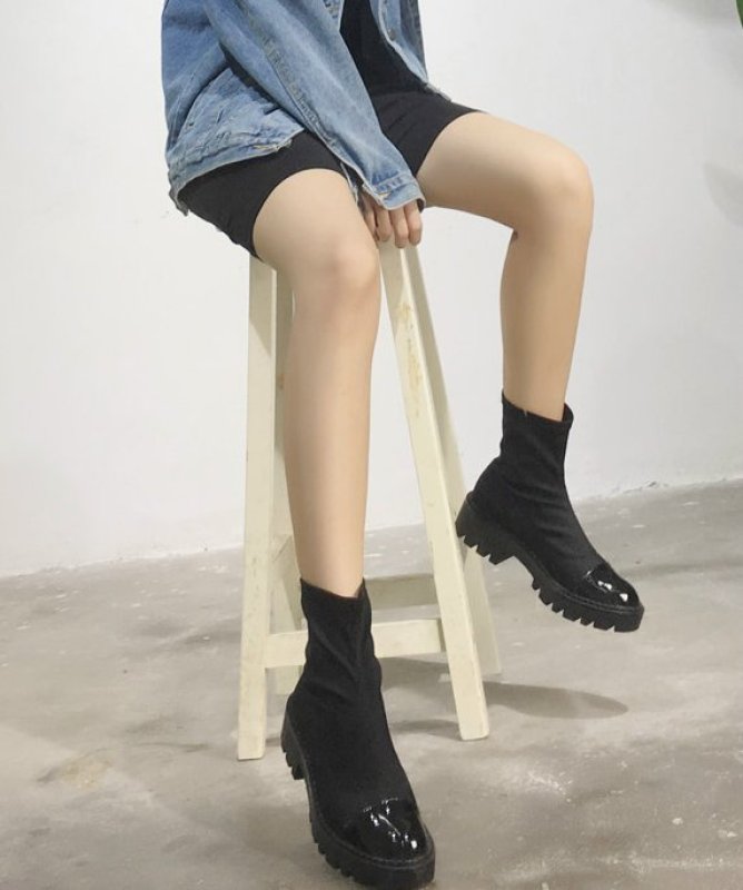 画像3: women's socks boots short boots  ソックスショートブーツ ストレッチブーティーブーツ (3)