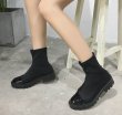 画像4: women's socks boots short boots  ソックスショートブーツ ストレッチブーティーブーツ (4)