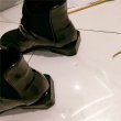 画像3: women's  Patent leather square head flat casual Martin boots short boots  パテントレザーフラットショートブーツ (3)