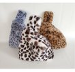 画像4: New Women's Fake rabbit  leopard fur bag フェイク ラビットファーヒョウ柄　レオパード トート 　クラッチバッグ (4)
