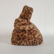 画像1: New Women's Fake rabbit  leopard fur bag フェイク ラビットファーヒョウ柄　レオパード トート 　クラッチバッグ (1)