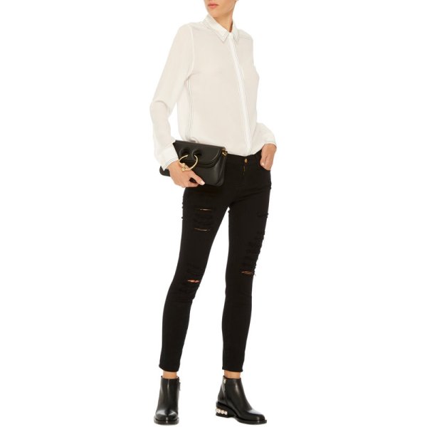 画像3: Women’s Leather ankle flat pearl and boots 本革レザーパール付フラットショートブーツ (3)