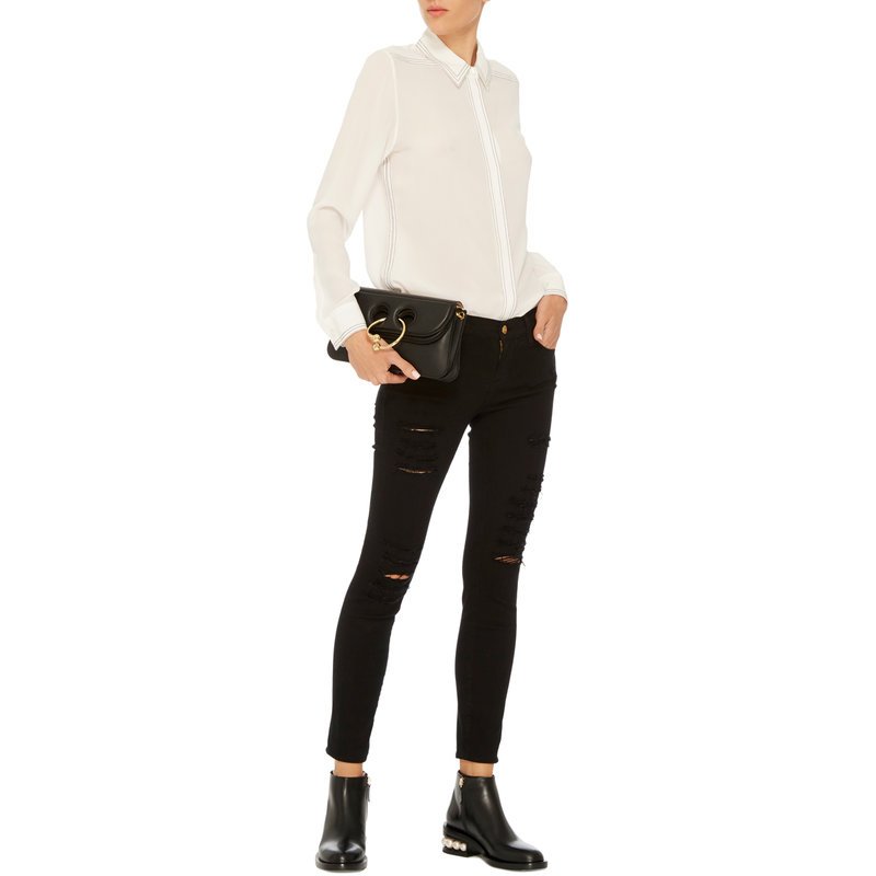 画像3: Women’s Leather ankle flat pearl and boots 本革レザーパール付フラットショートブーツ (3)