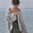 画像9: Women's Handmade Super Chunky Knit Cardigan Knit Sweater Coat Ahududu Hırka グレープ ポンポン付ざっくりニットセーターコートカーディガン (9)