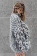 画像12: Women's Handmade Sweater Cuddle Up Loose large size Coarse lines ultra-Thick Coat Ahududu Hırka ハイネックポンポン付ざっくりニットセーターコート (12)