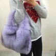 画像2: Real fox fur hairy fur bag  tote bag   リアルフォックスファーサークル型トートバッグ (2)