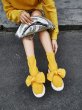 画像4: women's knitted wool elastic Socks boots stockings boots  リボンがポイントのソックスブーツ ショートブーツ (4)