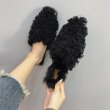 画像2: women's fake lamb hair curling  Flat Sandal Slipper flip-flops フェイクカーリングエコファーフラットサンダル　ミュールスリッパ (2)