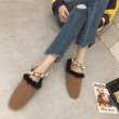 画像7: women's pearl with square head flat Mules shoes Flat Sandal Slipper flip-flops ファー＆パール付フラットミュール　サンダル　ミュールスリッパ (7)