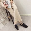 画像10: women's pearl with square head flat Mules shoes Flat Sandal Slipper flip-flops ファー＆パール付フラットミュール　サンダル　ミュールスリッパ (10)