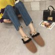 画像3: women's pearl with square head flat Mules shoes Flat Sandal Slipper flip-flops ファー＆パール付フラットミュール　サンダル　ミュールスリッパ (3)