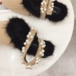 画像14: women's pearl with square head flat Mules shoes Flat Sandal Slipper flip-flops ファー＆パール付フラットミュール　サンダル　ミュールスリッパ (14)