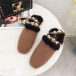 画像13: women's pearl with square head flat Mules shoes Flat Sandal Slipper flip-flops ファー＆パール付フラットミュール　サンダル　ミュールスリッパ (13)