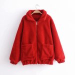 画像11:  women's new lamb fur coat soft plush cotton coat jacket　エコファーモコモコジャケットジップ　コート (11)