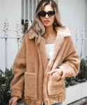 画像2:  women's new lamb fur coat soft plush cotton coat jacket　エコファーモコモコジャケットジップ　コート (2)