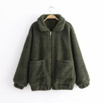 画像8:  women's new lamb fur coat soft plush cotton coat jacket　エコファーモコモコジャケットジップ　コート (8)