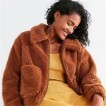 画像1:  women's new lamb fur coat soft plush cotton coat jacket　エコファーモコモコジャケットジップ　コート (1)