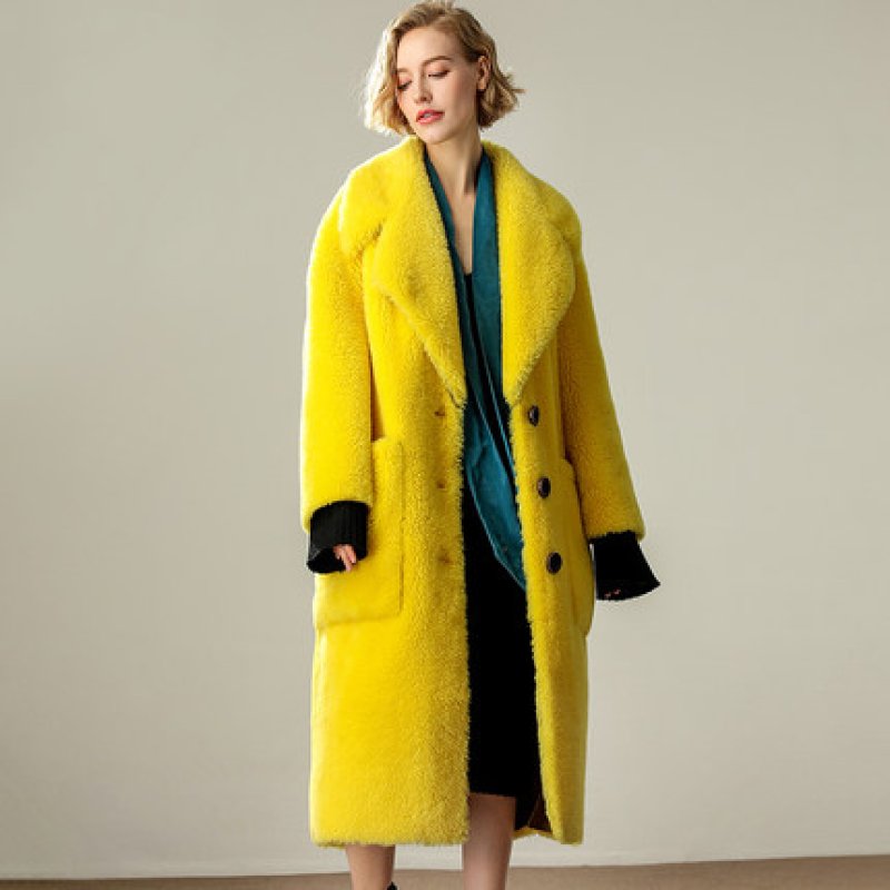 画像3:  women's  sheep shearing long coat jacket シープスキンロングファーコート (3)