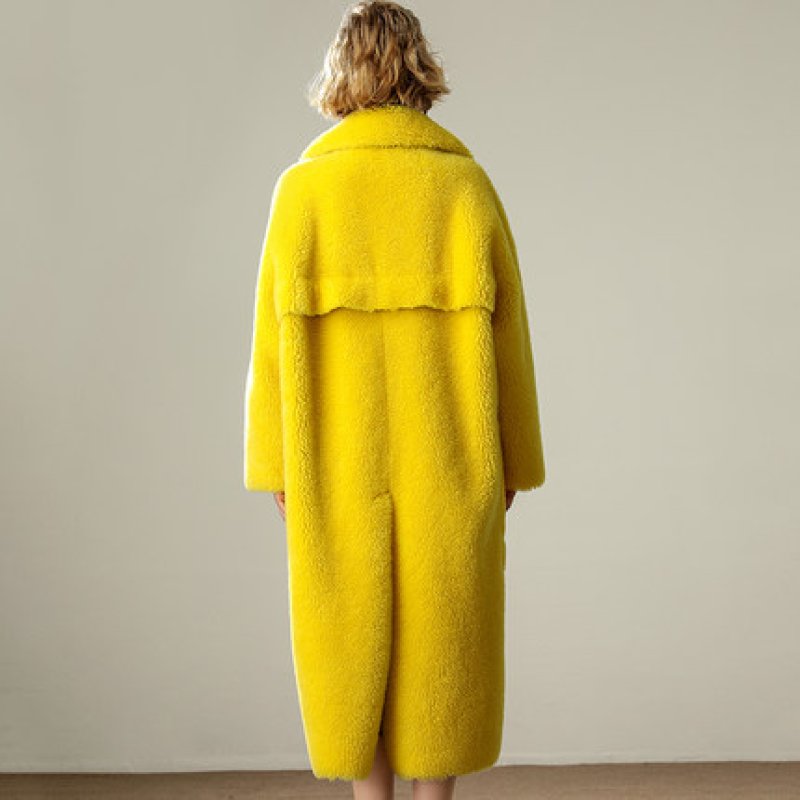 画像5:  women's  sheep shearing long coat jacket シープスキンロングファーコート (5)