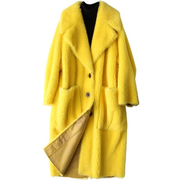 画像1:  women's  sheep shearing long coat jacket　シープスキンロングファーコート (1)