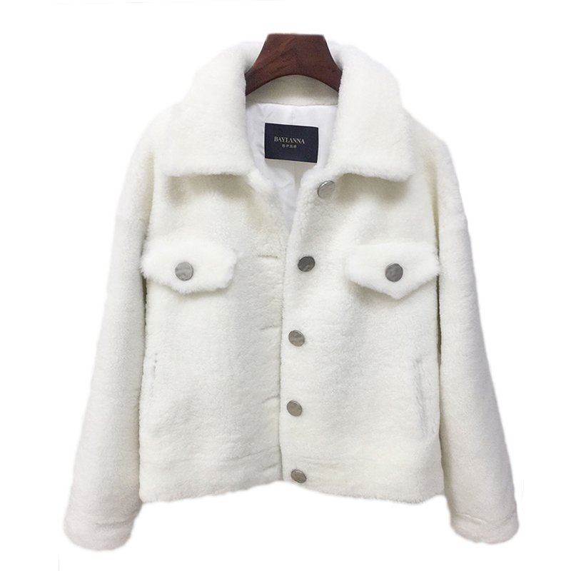 画像2:  women's  sheep shearing  fur hair short paragraph loose coatj  acket シープスキンファージャケット コート (2)