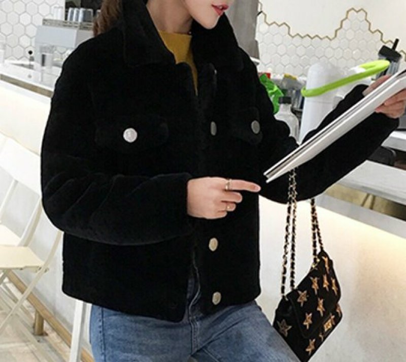 画像5:  women's  sheep shearing  fur hair short paragraph loose coatj  acket シープスキンファージャケット コート (5)