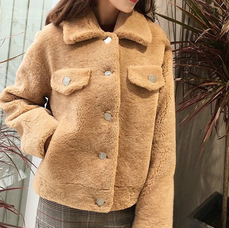 画像7:  women's  sheep shearing  fur hair short paragraph loose coatj  acket シープスキンファージャケット コート (7)