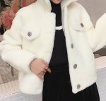 画像9:  women's  sheep shearing  fur hair short paragraph loose coatj  acket　シープスキンファージャケット　コート (9)