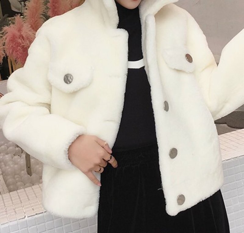 画像9:  women's  sheep shearing  fur hair short paragraph loose coatj  acket シープスキンファージャケット コート (9)