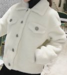 画像6:  women's  sheep shearing  fur hair short paragraph loose coatj  acket　シープスキンファージャケット　コート (6)