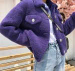 画像3:  women's  sheep shearing  fur hair short paragraph loose coatj  acket　シープスキンファージャケット　コート (3)